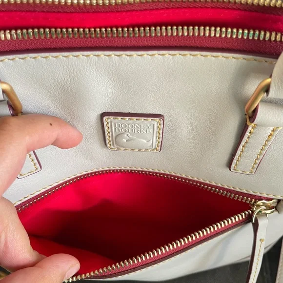 Dooney & Bourke Light Grey Gray Florentine Dome Satchel - Picture 12 of 13